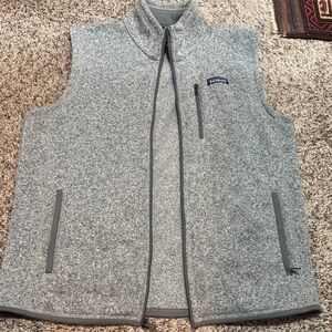 Patagonia Gray Full-Zip Fleece Vest